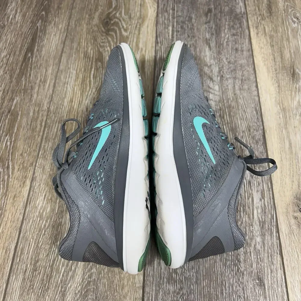 Nike Flex Women's US Size 7.5 830751-013 Gray Aqua Blue Running Sneaker Shoes
